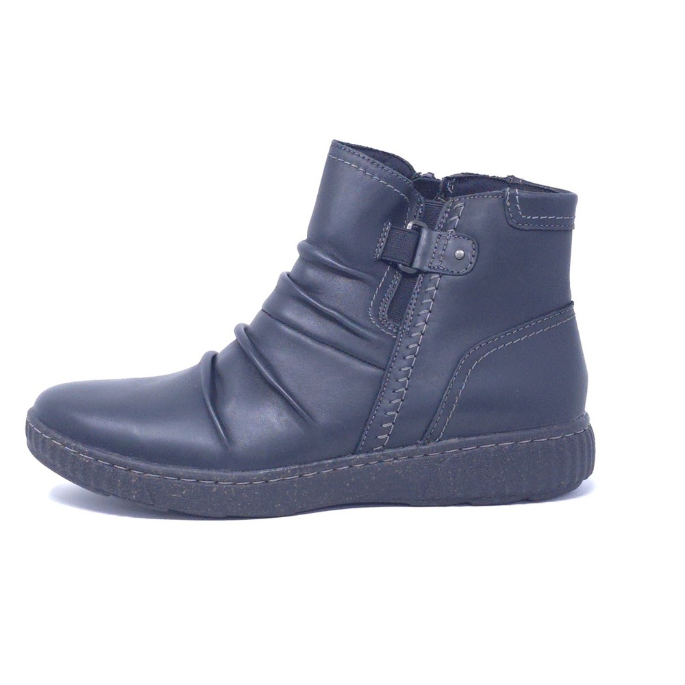 Clarks Collection CarolineOrchid Ankle Boot, Black Leather, 9.5 Wide US - Picture 5 of 10
